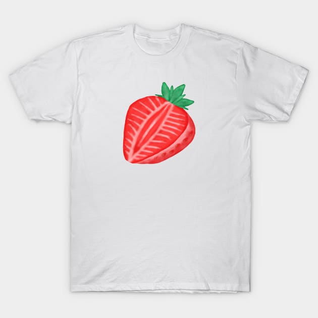 Red Juicy Strawberry T-Shirt by Aisiiyan